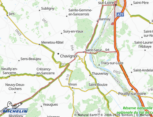 MICHELIN Sancerre map - ViaMichelin