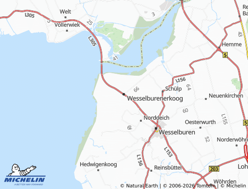 Mappa MICHELIN Wesselburenerkoog - ViaMichelin