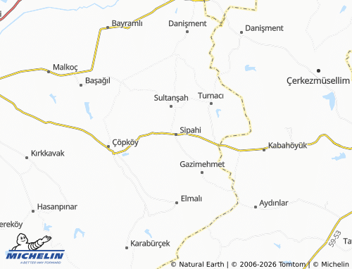 Mappa MICHELIN Sipahi - ViaMichelin
