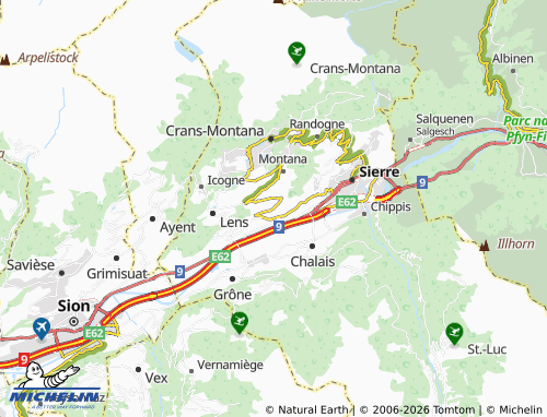 Carte MICHELIN Chermignon-d'En-Bas - ViaMichelin