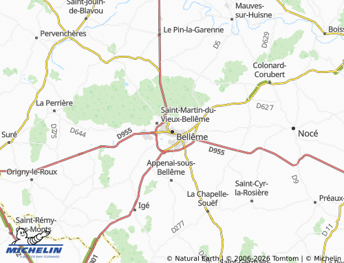 MICHELIN Bellême map - ViaMichelin