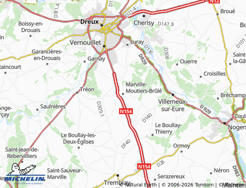MICHELIN Marville-Moutiers-Brûlé map - ViaMichelin