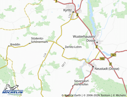 MICHELIN Zernitz-Lohm map - ViaMichelin