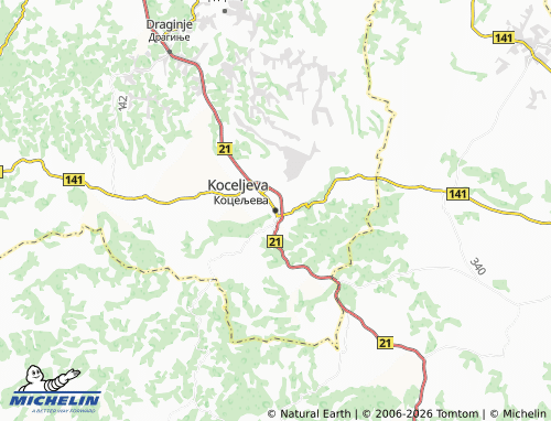 MICHELIN Koceljeva map - ViaMichelin