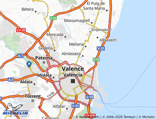 Mappa MICHELIN Tavernes Blanques - ViaMichelin