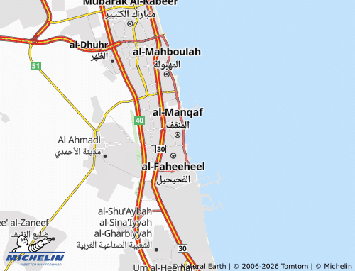 MICHELIN Al Mangaf 4 map - ViaMichelin