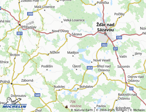 MICHELIN-Landkarte Matějov - ViaMichelin