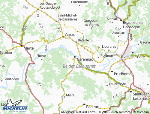Mapa MICHELIN Carennac - ViaMichelin