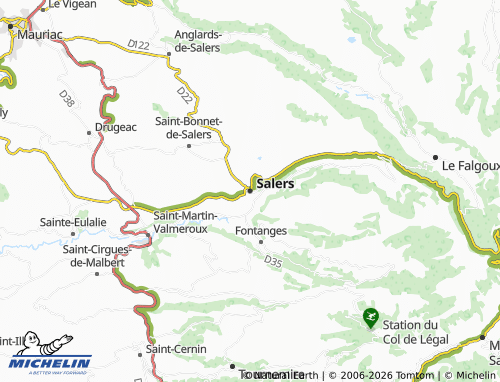 Carte MICHELIN Salers - ViaMichelin