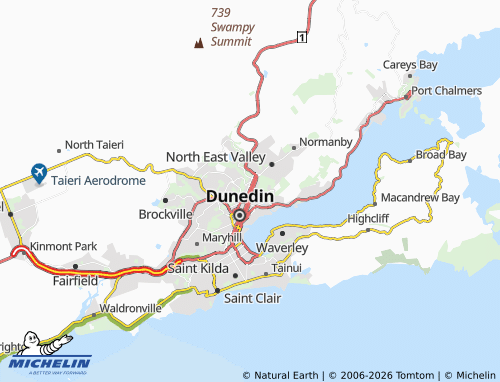Mapa MICHELIN North Dunedin - ViaMichelin