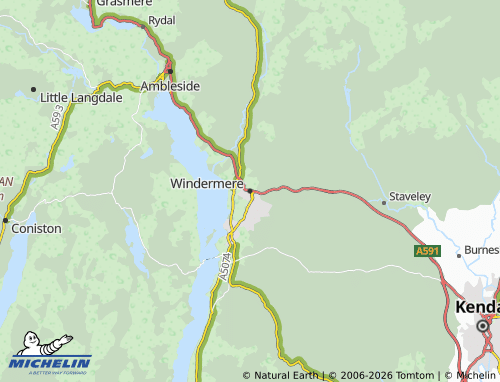 Carte MICHELIN Windermere - ViaMichelin