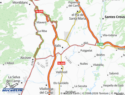 MICHELIN-Landkarte Valls - ViaMichelin