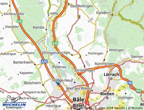 Mapa MICHELIN Efringen-Kirchen - ViaMichelin