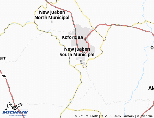 MICHELIN New Juaben South Municipal map - ViaMichelin