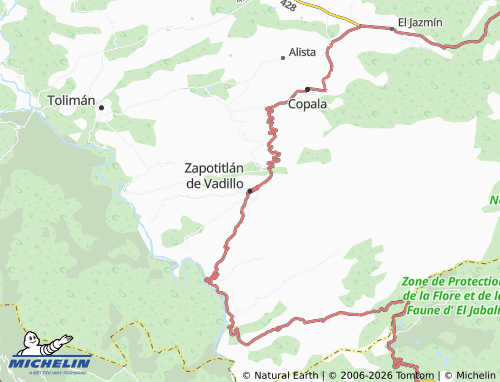 Mapa MICHELIN Zapotitlán de Vadillo - ViaMichelin