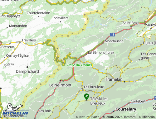 MICHELIN-Landkarte Saignelégier - ViaMichelin
