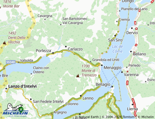 MICHELIN Bene Lario map - ViaMichelin