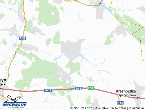 MICHELIN Hraniv map - ViaMichelin