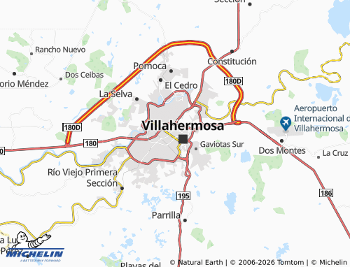 Mapa MICHELIN Nueva Villahermosa - ViaMichelin