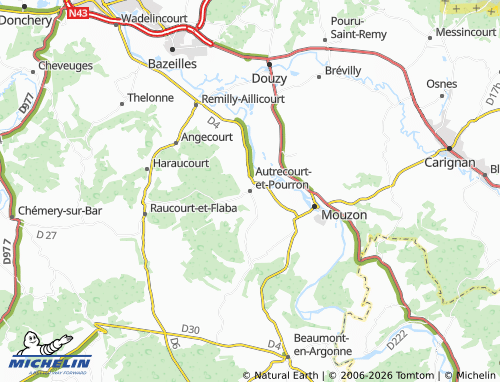 Carte MICHELIN Autrecourt-et-Pourron - ViaMichelin