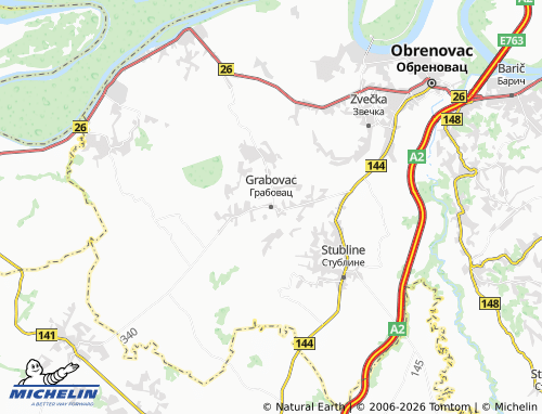 Mapa MICHELIN Grabovac - ViaMichelin