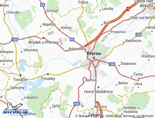 MICHELIN Dluhonice map - ViaMichelin