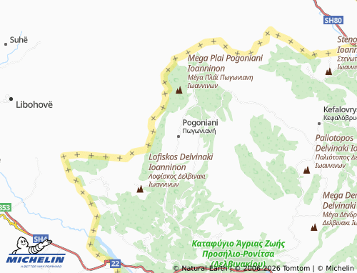 Carte MICHELIN Pogoniani - ViaMichelin