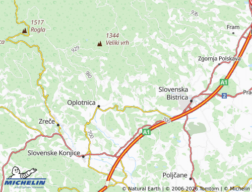 MICHELIN Okoška Gora map - ViaMichelin