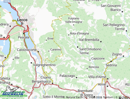 MICHELIN Costa Valle Imagna map - ViaMichelin