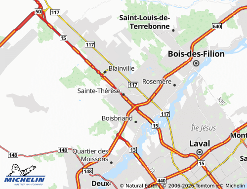 MICHELIN Sainte-Thérèse map - ViaMichelin
