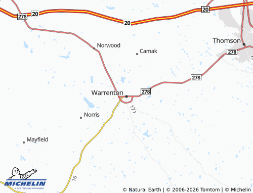 Mappa MICHELIN Warrenton - ViaMichelin