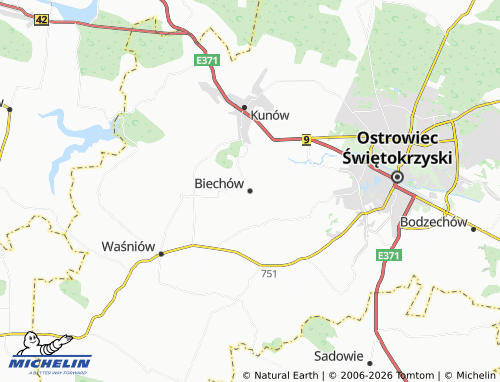 Carte MICHELIN Biechów - ViaMichelin