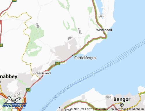 MICHELIN Carrickfergus map - ViaMichelin