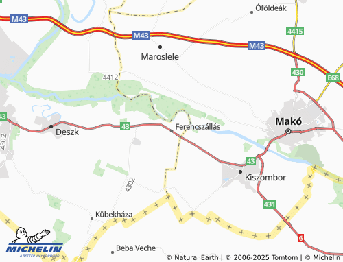 MICHELIN Ferencszállás map - ViaMichelin