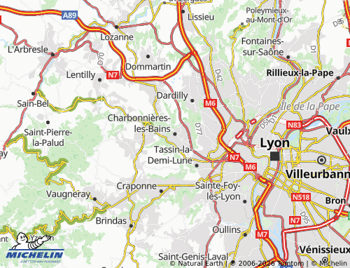 MICHELIN Charbonnières-les-Bains map - ViaMichelin