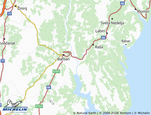 MICHELIN-Landkarte Most-Raša - ViaMichelin