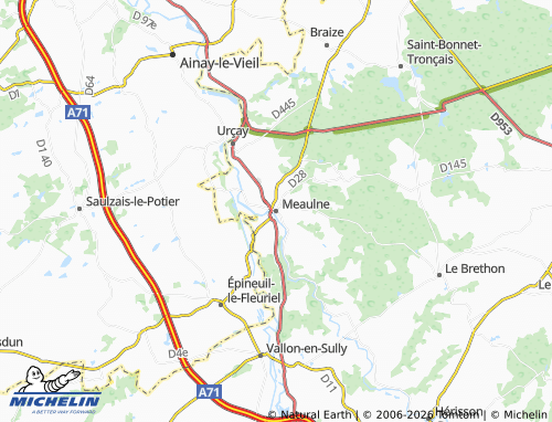 Carte MICHELIN Meaulne-Vitray - ViaMichelin
