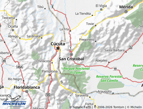Mappa MICHELIN Táchira - ViaMichelin