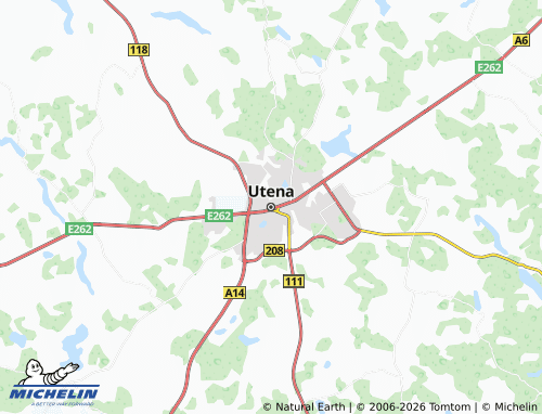 Mapa MICHELIN Utena - ViaMichelin