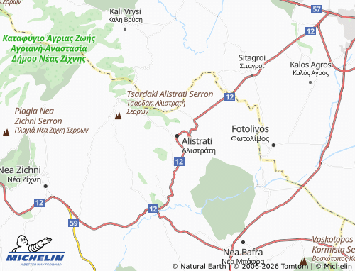MICHELIN Alistrati map - ViaMichelin