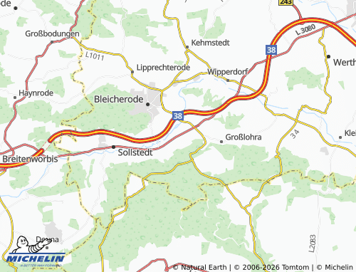 Mappa MICHELIN Niedergebra - ViaMichelin