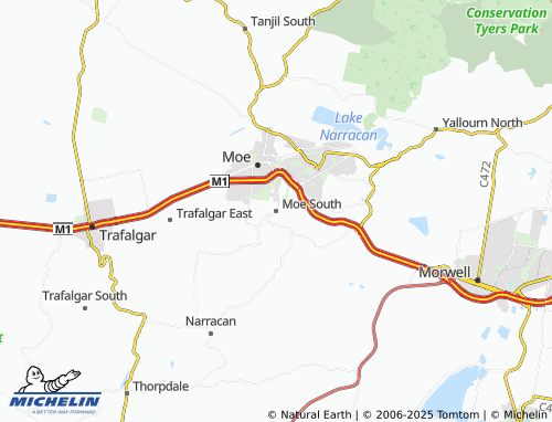 MICHELIN Moe South map - ViaMichelin