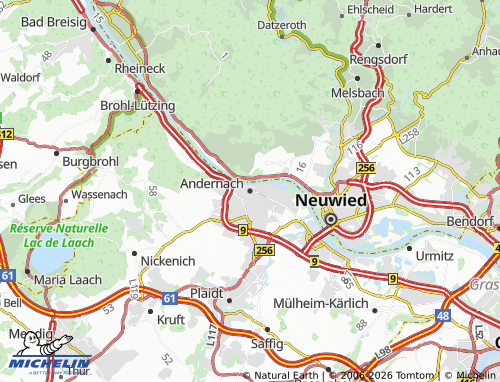 MICHELIN-Landkarte Andernach - ViaMichelin