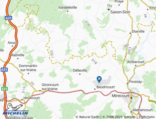Carte MICHELIN Chef-Haut - ViaMichelin