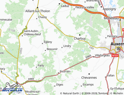 MICHELIN Lindry map - ViaMichelin