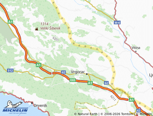 MICHELIN-Landkarte Prapatnice - ViaMichelin