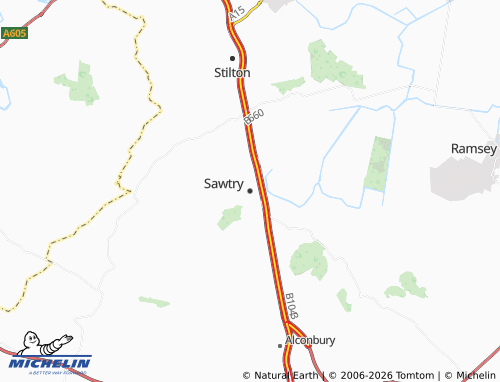 Carte MICHELIN Sawtry - ViaMichelin
