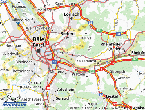 MICHELIN-Landkarte Grenzach-Wyhlen - ViaMichelin