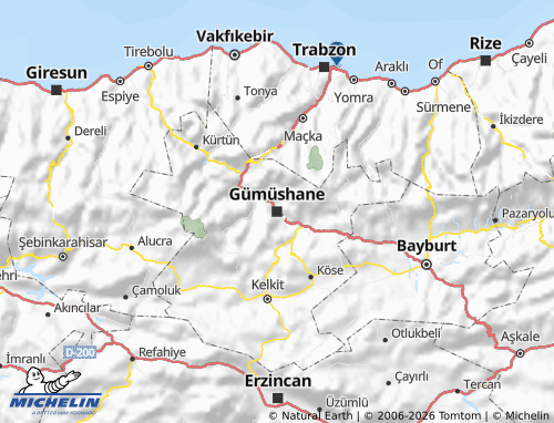 Kaart MICHELIN Gümüşhane - ViaMichelin