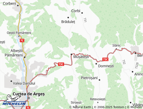 MICHELIN Mușătești map - ViaMichelin